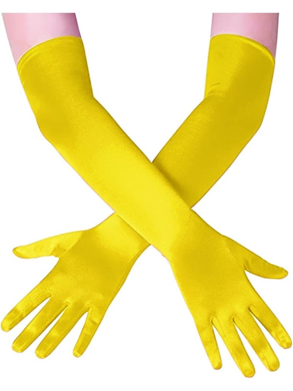 Women's Yellow 1920s Elbow Length Satin Wedding Cosplay Flapper Opera Gloves